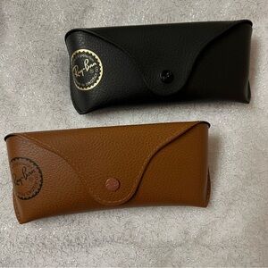 Ray-Ban Black and Brown Leather Glasses Cases